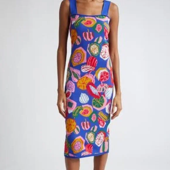 FARM Rio Colorful Fruit Salad Knit Midi Dress Medium M - Picture 1 of 3
